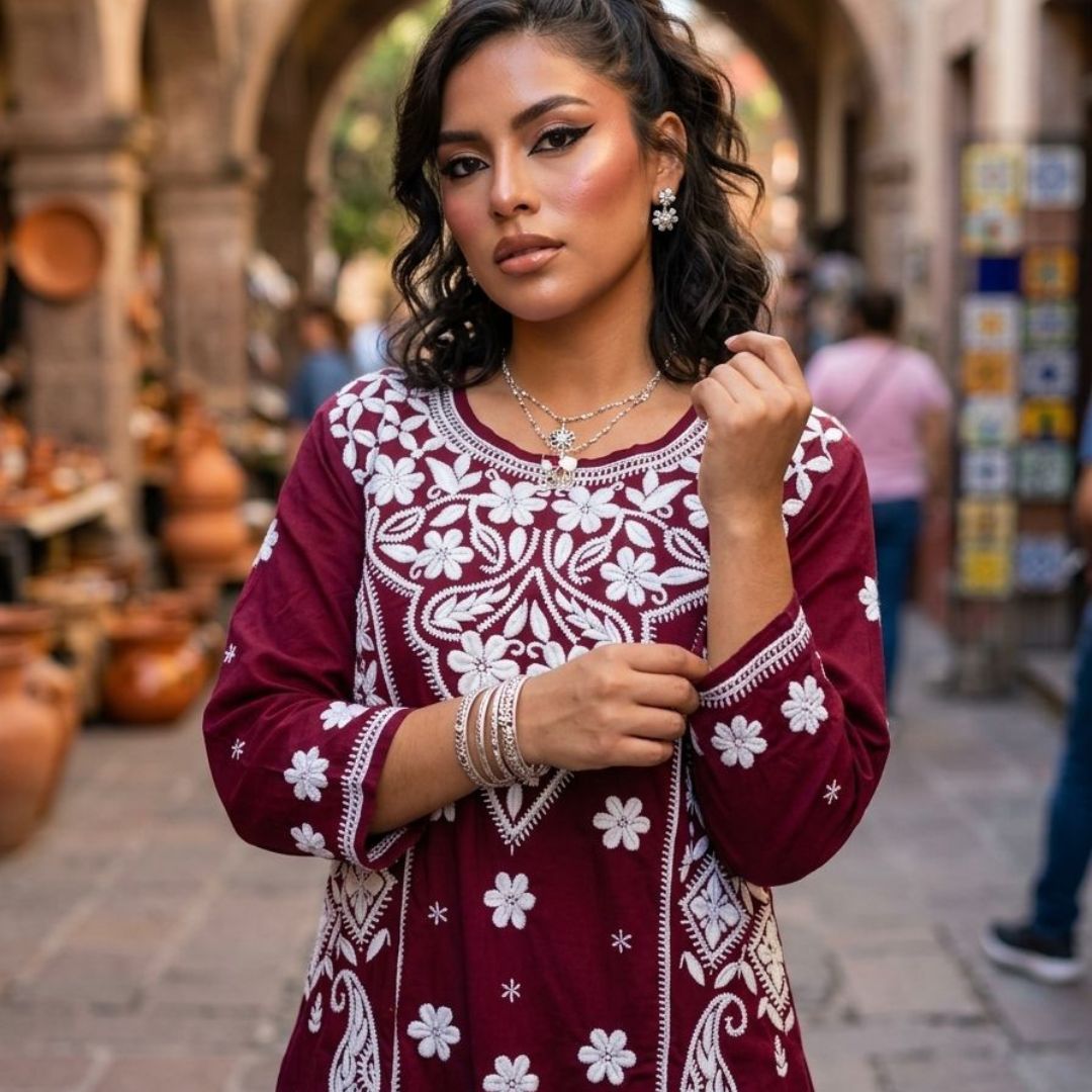Vestido artesanal bordado